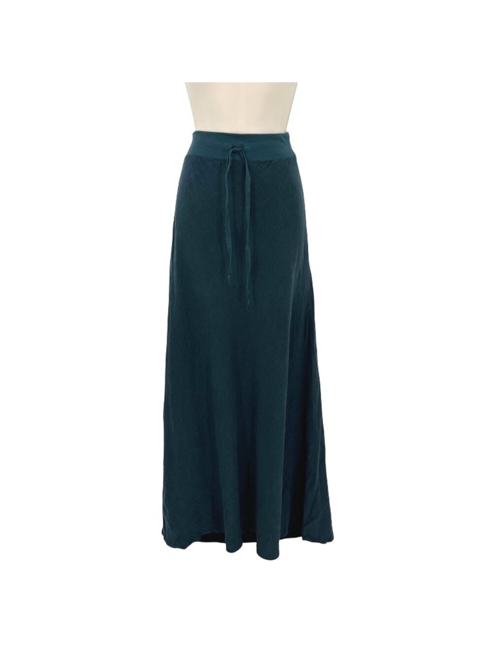 NWOT Flax Women’s Linen Blend Maxi Skirt  Adjustable Waistband Teal Size S